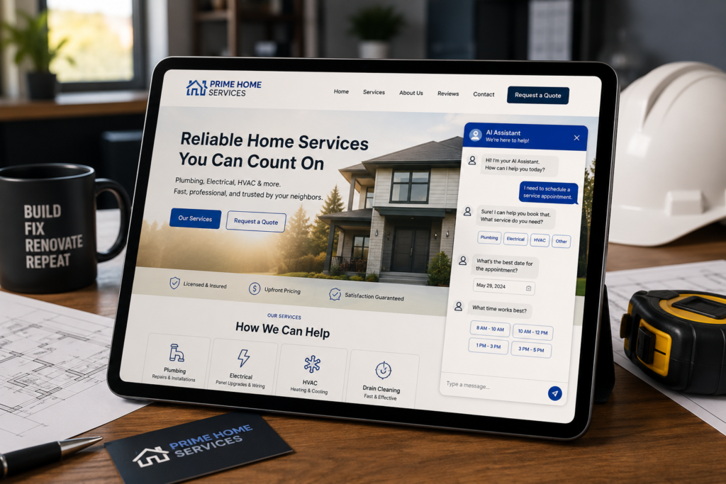 modern website and AI chatbot